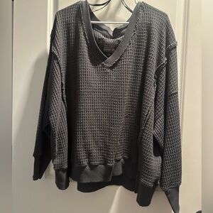 American Eagle Waffle Style V-neck Sweater